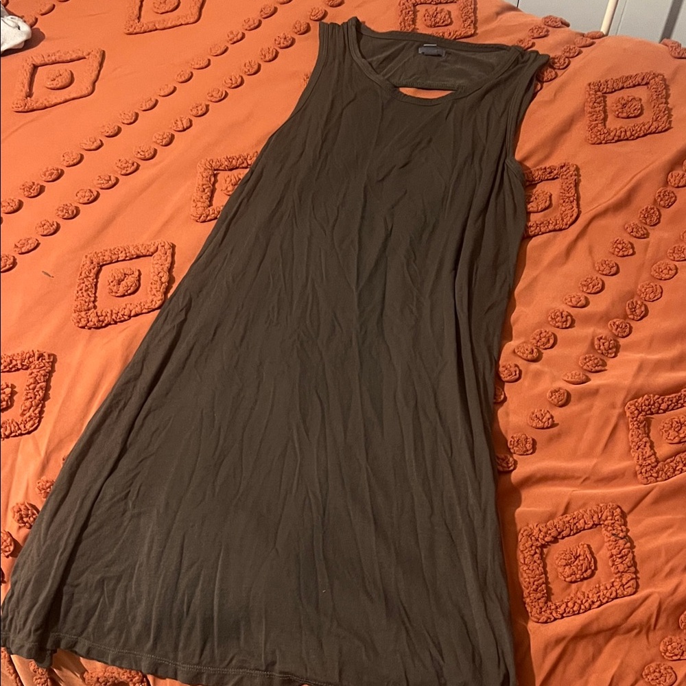 Aerie Sleeveless Maxi Dress in Olive Green